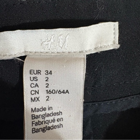 H&M Black Skinny Dress Pants Sz 2 stretch - Picture 3 of 7